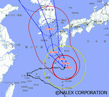 台風6号の進路(2023年8月7日9時時点) 写真