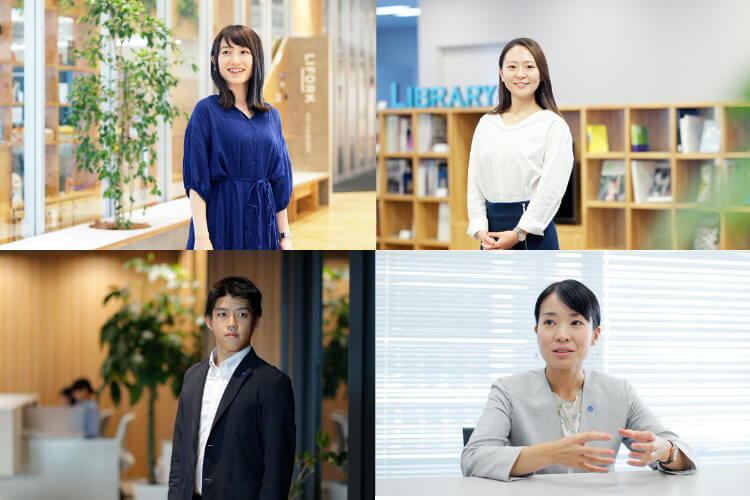 NTTグループで採用された社員(8名)がそれぞれ笑顔・真剣な表情で撮影されたものを1枚にまとめた写真4