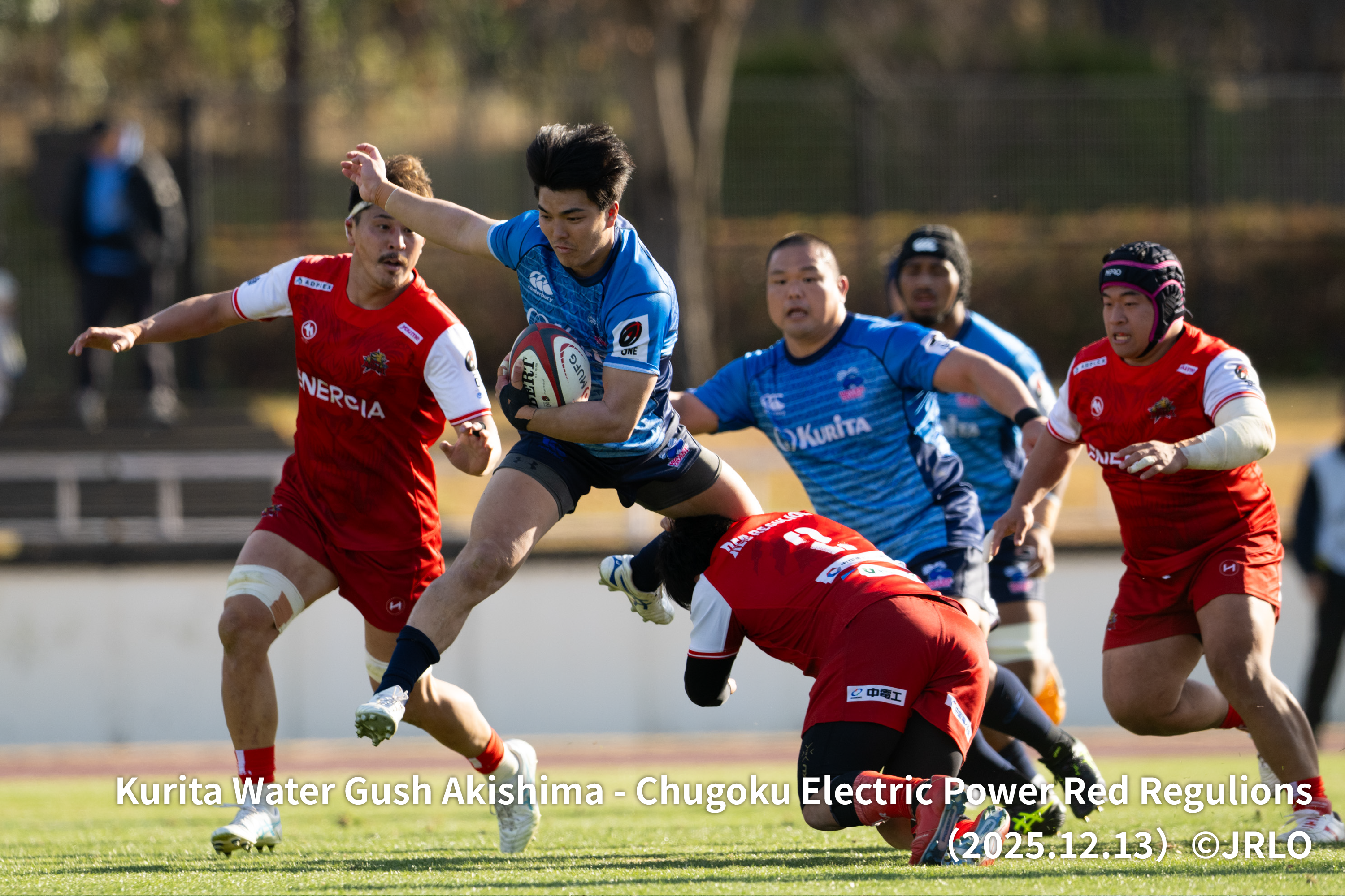 Photo of Kurita Water Gush Akishima - Chugoku Electric Power Red Regulions (2025.12.13) &copy;JRLO