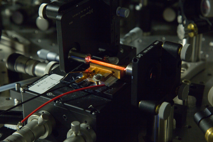 Wavelength conversion using a dual-pitch PPLN waveguide