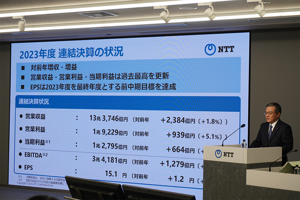 写真：島田明 代表取締役社長が記者会見する様子