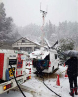 移動基地局車の電源確保 写真