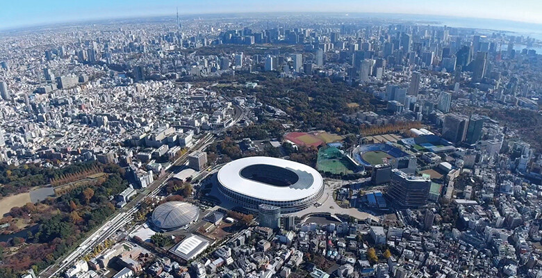 画像：上空から撮影した新国立競技場