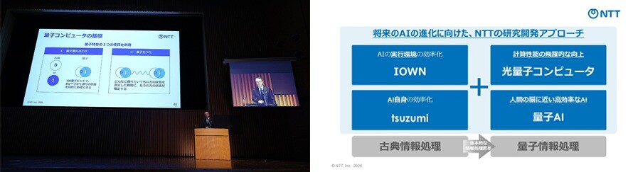 画像:「IOWN」「tsuzumi」「量子コンピュータ」「量子AI」を柱としたアプローチを展開
