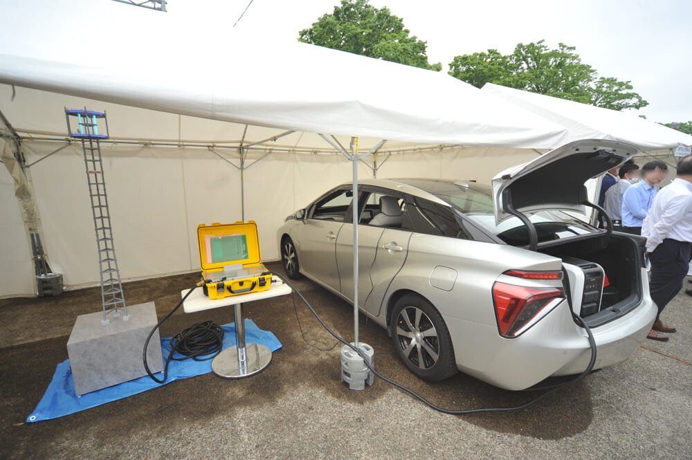 展示：EVを活用した基地局電源救済システム