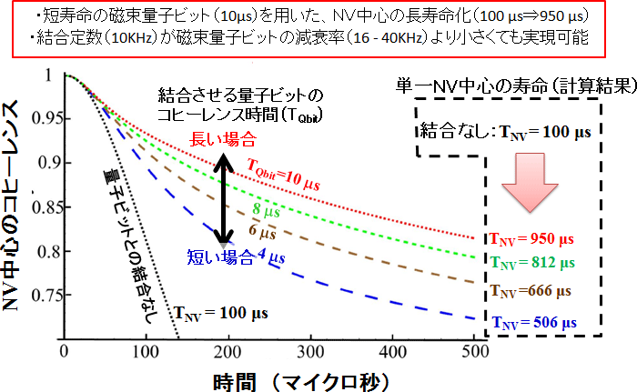 図4　数値計算を用いたダイヤモンド中の電子スピンの寿命の評価