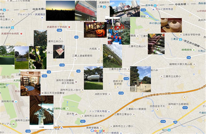＜図1．三鷹市全域で撮影された写真の一部＞
