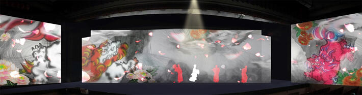 虚実共演伝送舞踊「京結夢現連獅子」のイメージ