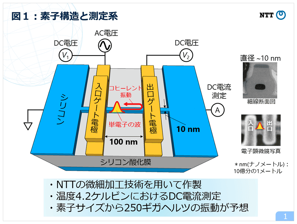 図1：素子構造と測定系