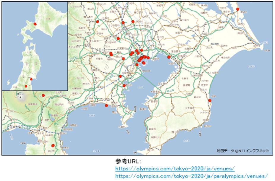 図1: 周辺バリアフリー情報収集済み会場一覧
