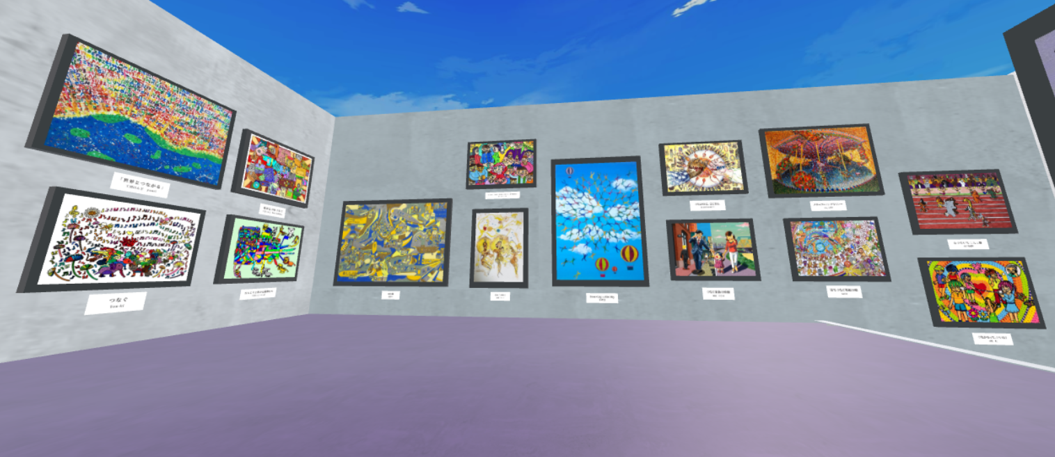 図1：DOORデジタルミュージアム　2021年度NTTアートコンテスト受賞作品の展示