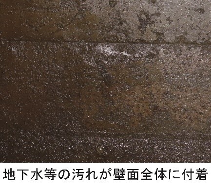 （図2）通信用トンネルのコンクリート壁面