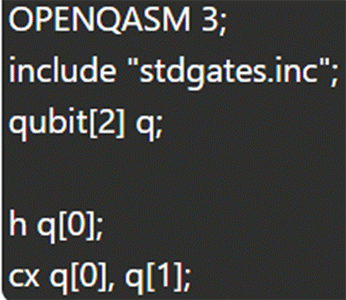 図5 OpenQASM形式のプログラム