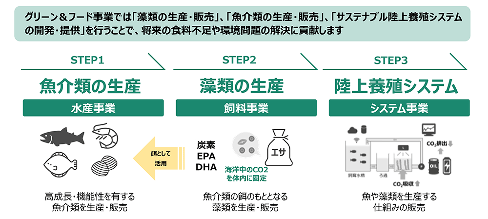 グリーンアンドフードの取組み3ステップ