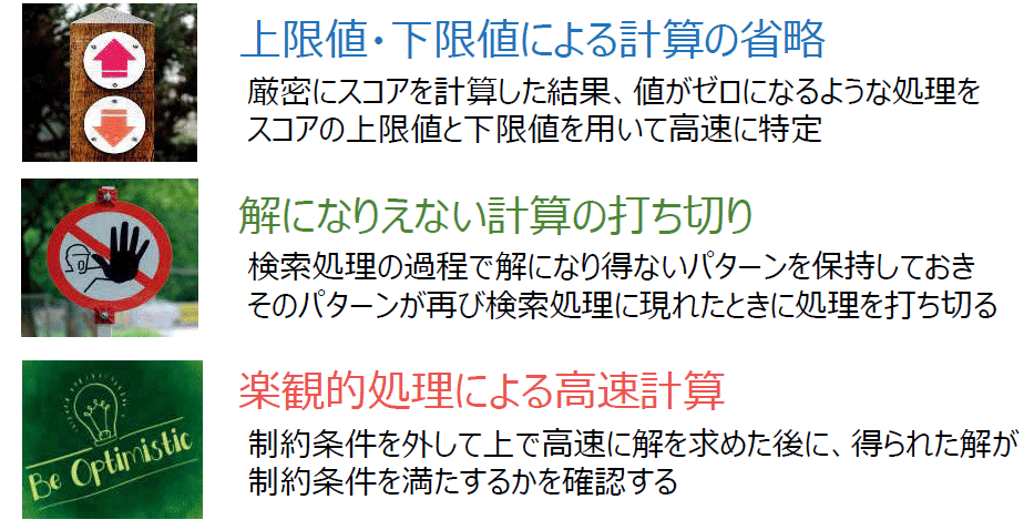 図1 計算を高速化に役立つ代表的な枝刈り手法